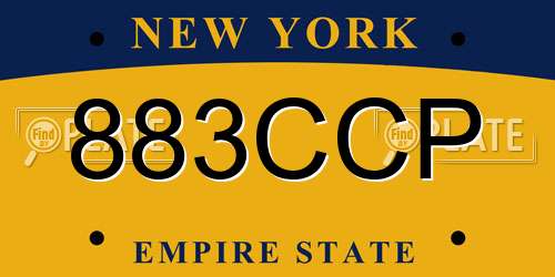 883CCP New York License Plate