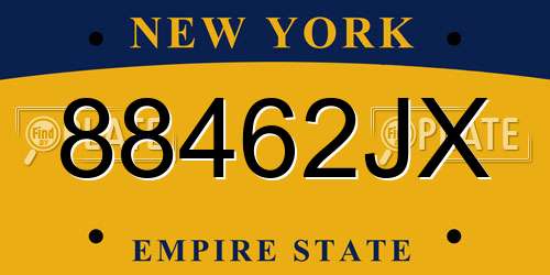 88462JX New York License Plate