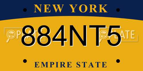 884NT5 New York License Plate