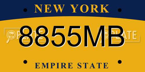 8855MB New York License Plate