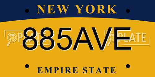 885AVE New York License Plate