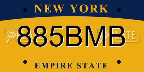 885BMB New York License Plate