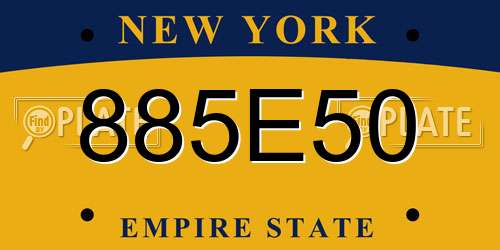 885E50 New York License Plate
