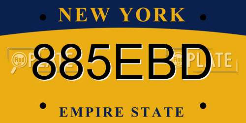 885EBD New York License Plate