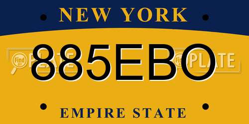 885EBO New York License Plate