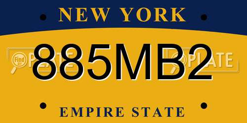 885MB2 New York License Plate