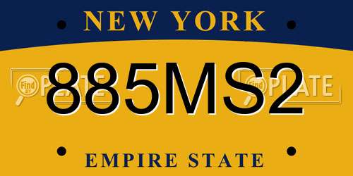 885MS2 New York License Plate