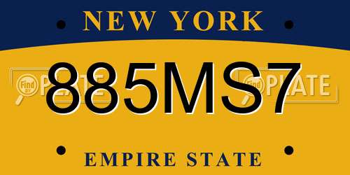 885MS7 New York License Plate