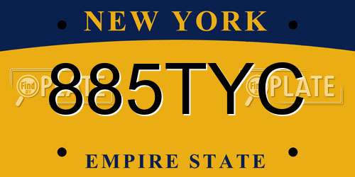 885TYC New York License Plate