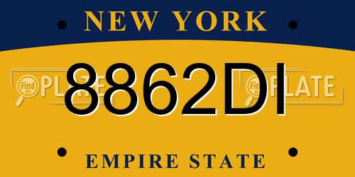 8862DI New York License Plate