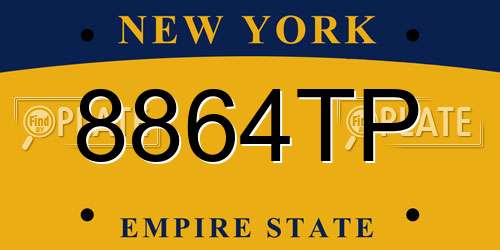 8864TP New York License Plate