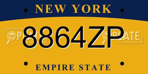 8864ZP New York License Plate