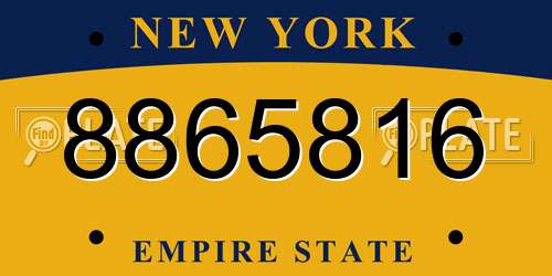 8865816 New York License Plate