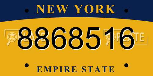 8868516 New York License Plate