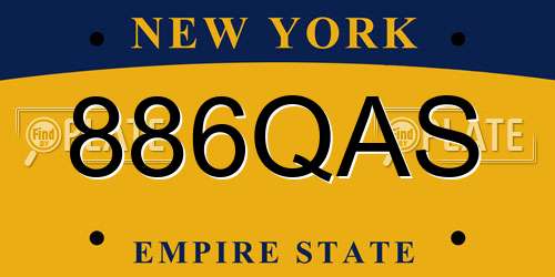 886QAS New York License Plate
