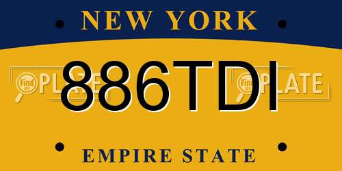 886TDI New York License Plate