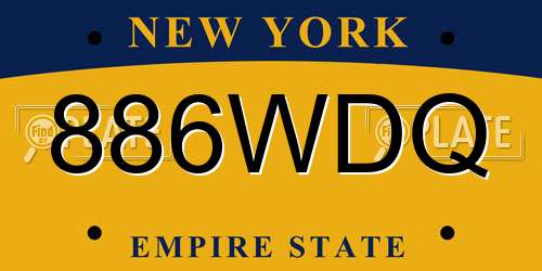 886WDQ New York License Plate