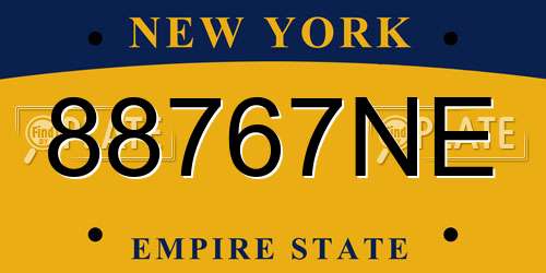 88767NE New York License Plate