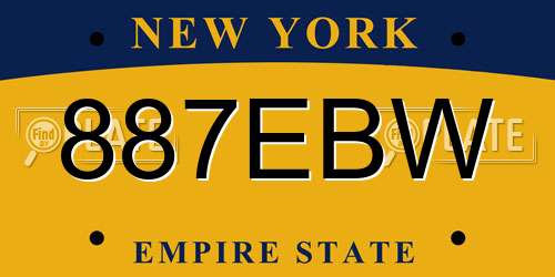 887EBW New York License Plate