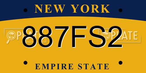 887FS2 New York License Plate