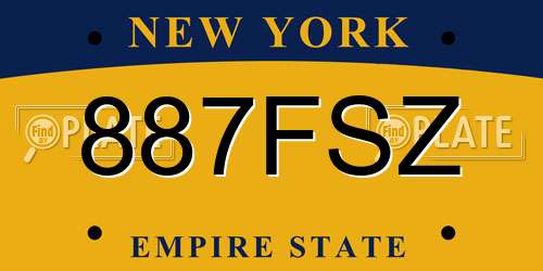 887FSZ New York License Plate