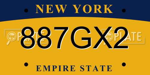 887GX2 New York License Plate