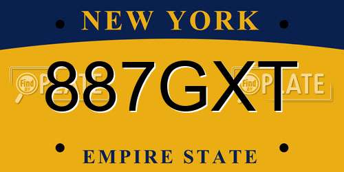 887GXT New York License Plate