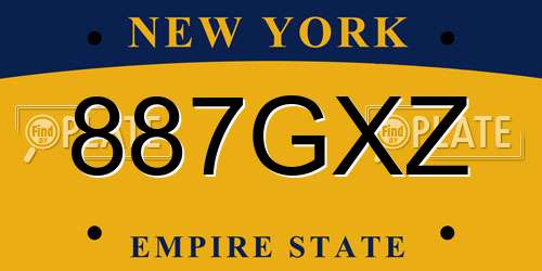 887GXZ New York License Plate