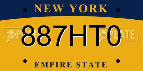 887HT0 New York License Plate