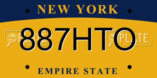 887HTO New York License Plate