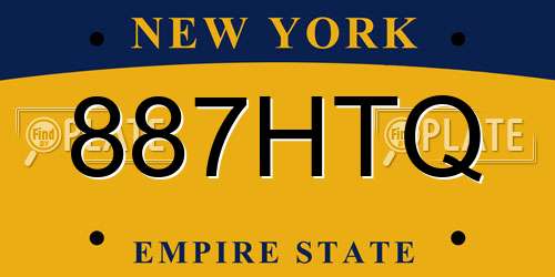 887HTQ New York License Plate