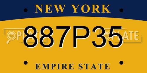 887P35 New York License Plate