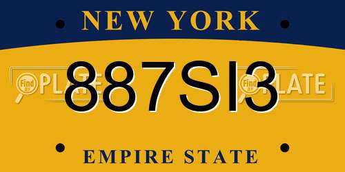 887SI3 New York License Plate