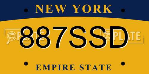 887SSD New York License Plate