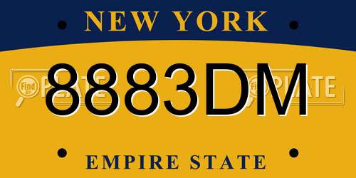 8883DM New York License Plate