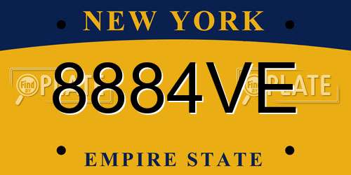 8884VE New York License Plate
