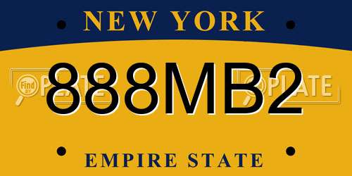 888MB2 New York License Plate
