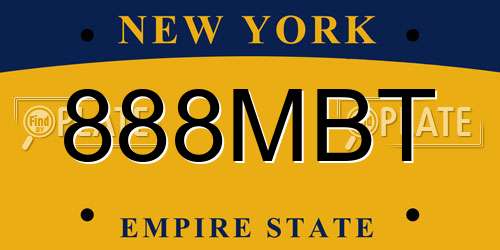 888MBT New York License Plate