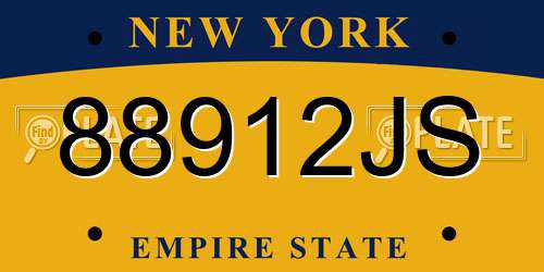 88912JS New York License Plate