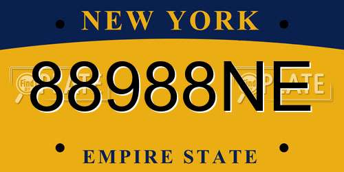 88988NE New York License Plate