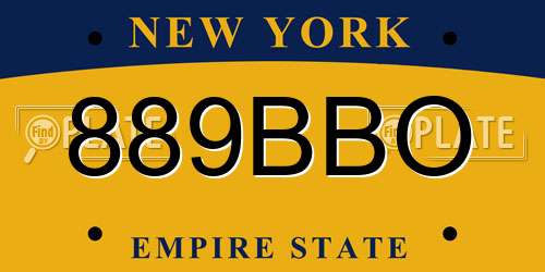 889BBO New York License Plate