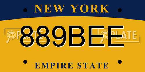889BEE New York License Plate