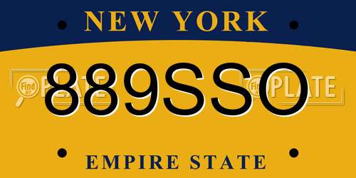 889SSO New York License Plate