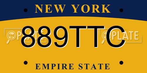 889TTC New York License Plate