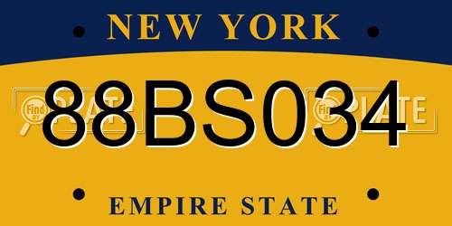 88BS034 New York License Plate