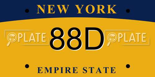 88D New York License Plate