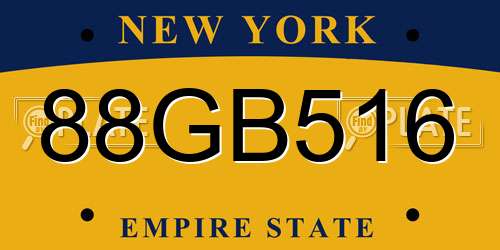 88GB516 New York License Plate