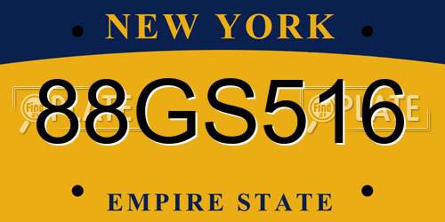 88GS516 New York License Plate