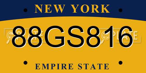 88GS816 New York License Plate