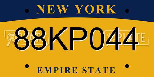 88KP044 New York License Plate